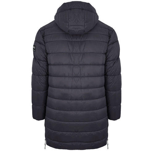 Plein Sport Padded Small Circular Logo Branded Grey Long Jacket